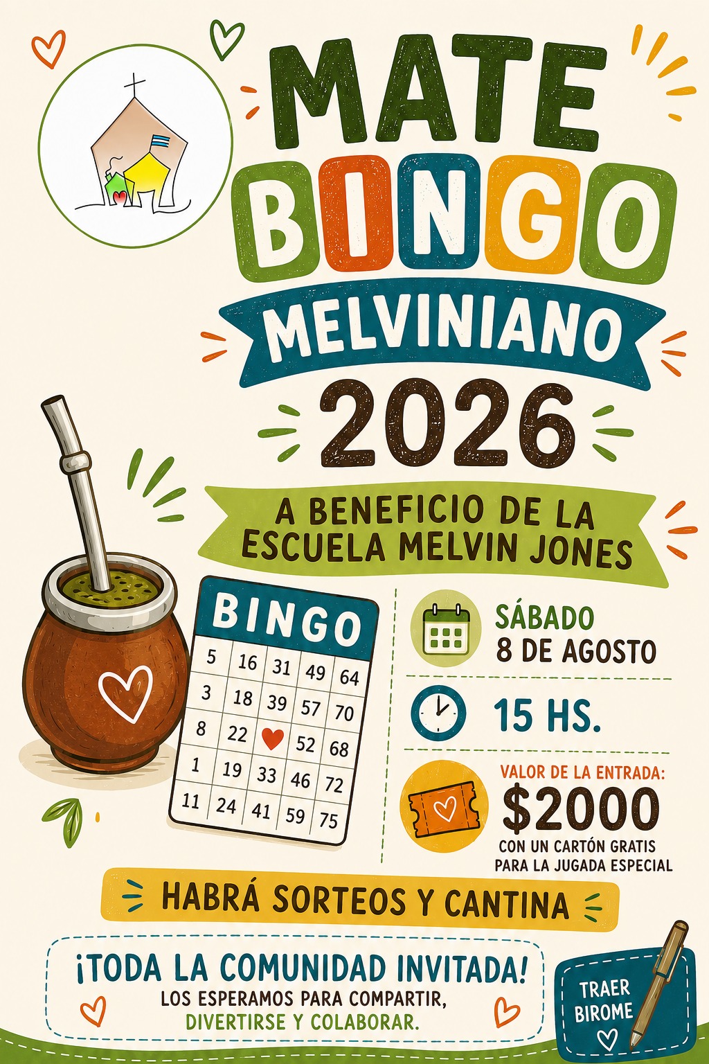 Mate Bingo Solidario a Beneficio de la Escuela Integral Melvin Jones