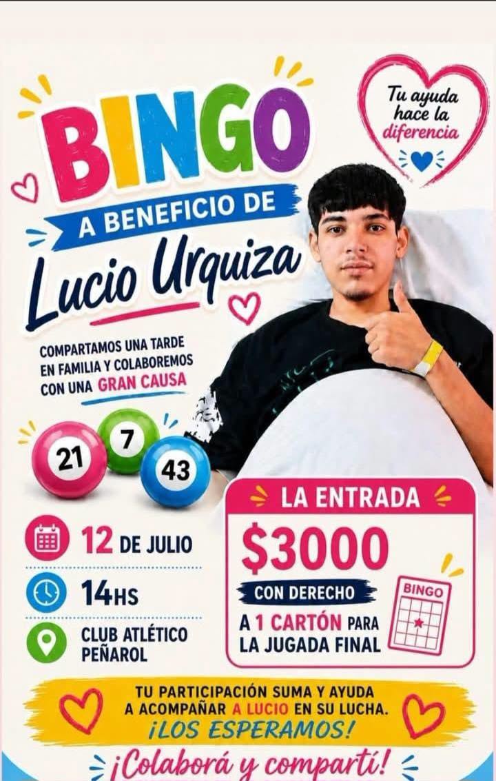 Bingo a beneficio de Lucio Urquiza