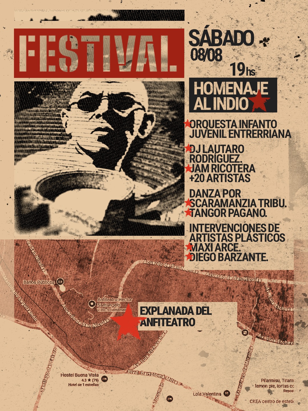 Homenaje al Indio en Paraná, su ciudad natal