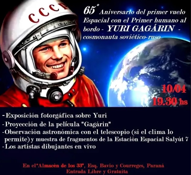 65 aniversario del primer vuelo espacial tripulado: Yuri Gagarin