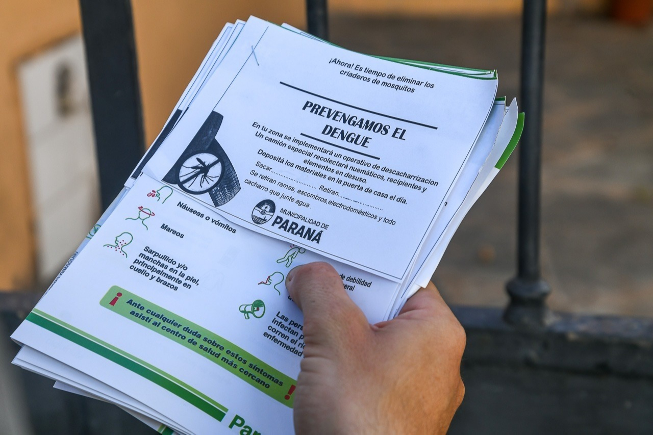 El Municipio realiza una campaña de descacharrización en distintas zonas de Paraná