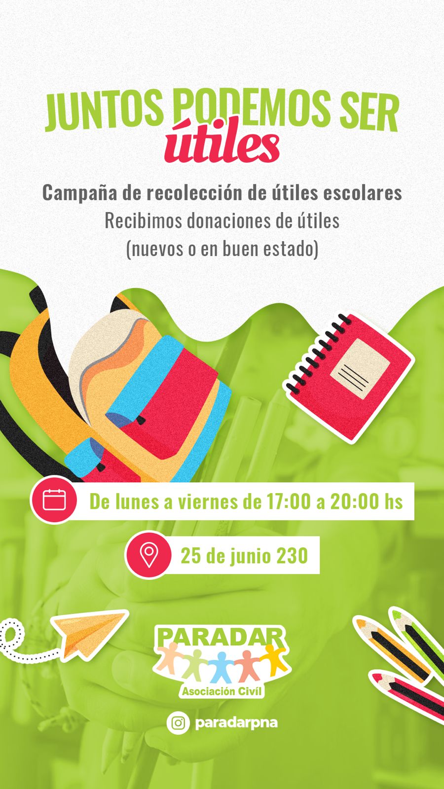 Juntos podemos ser útiles: una movida solidaria para la vuelta al cole