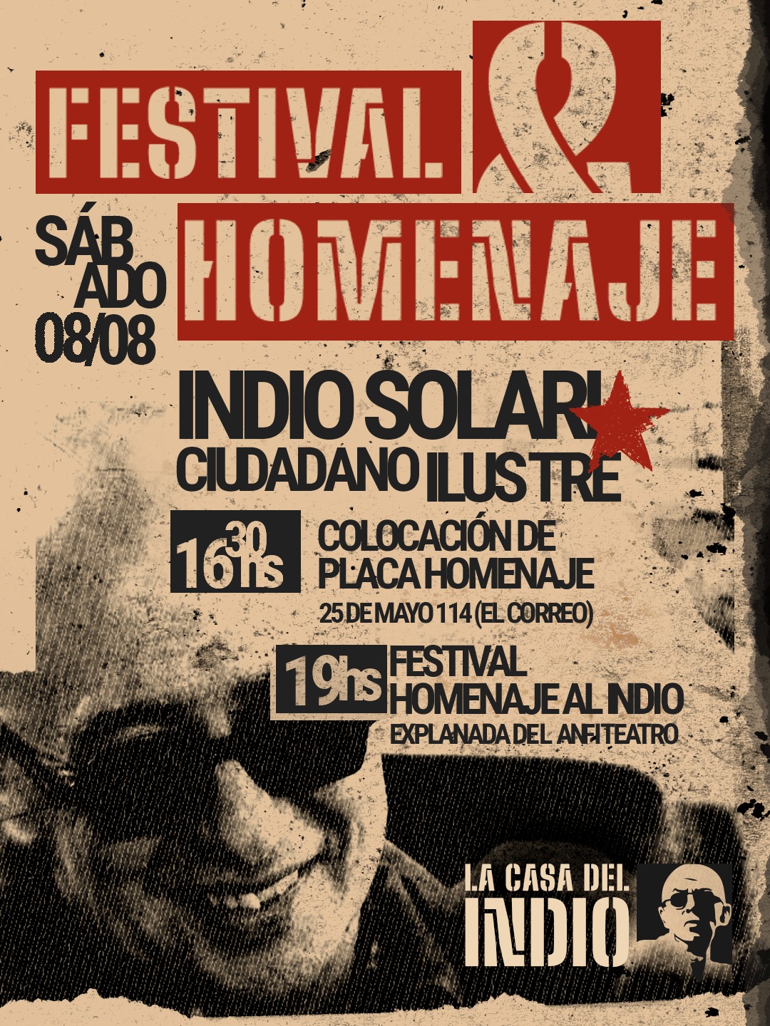 Homenaje al indio en Paraná, su ciudad natal